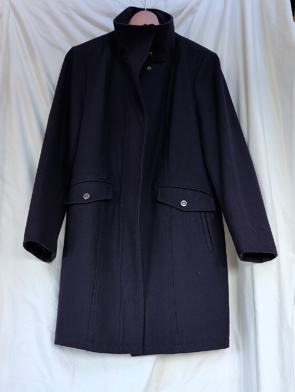 Nautica Purple Wool Blend Coat
